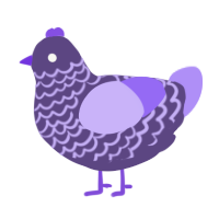 Hurdy-Gurdy, a overcast and lilac chicken with a lace pattern