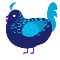 (unnamed), a navy and cerulean chicken with a half-lace pattern