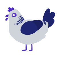 Mercury 80, a mist and navy chicken with a neck-band pattern