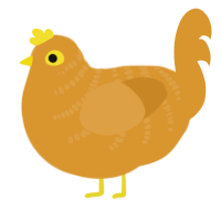 Orange xxy 4, a orange chicken with a half-bar pattern