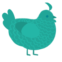 Blue Raspberry, a turquoise chicken with a lace pattern
