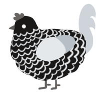 free, a sable and mist chicken with a lace pattern