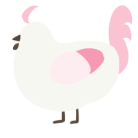 A white and rose chicken