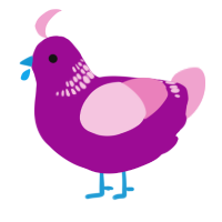 Purplex3, a plum and pink chicken with a neck-band pattern