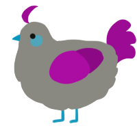Joerge, a ash and plum chicken
