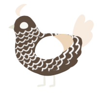 Cappuccino, a bark and cream chicken with a lace pattern