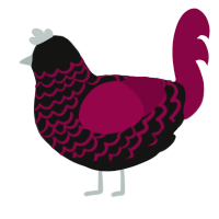 (unnamed), a black and maroon chicken with a lace pattern