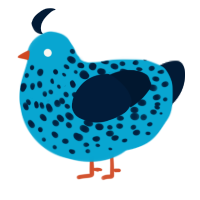 Paint Sample, a cerulean and tumblr chicken with a speckle pattern