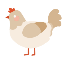 (unnamed), a cream and beige chicken with a head pattern