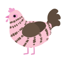 (unnamed), a rose and bark chicken with a bar pattern