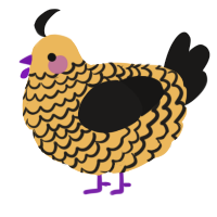 Chocolate Honeycomb, a honey and sable chicken with a lace pattern
