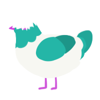 (unnamed), a white and turquoise chicken with a head pattern