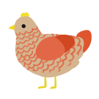 (unnamed), a beige and vermilion chicken with a lace pattern