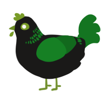 Wreck, a sable and leaf chicken with a neck-band pattern