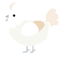 Messiah, a white and cream chicken with a head pattern