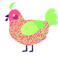 unnamed, a orchid and spring chicken with a double-lace pattern