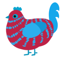 (unnamed), a crimson and sky chicken with a bar pattern
