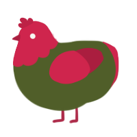 WotF, a olive and crimson chicken with a head pattern
