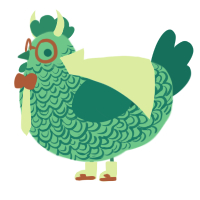 (unnamed), a mint and teal chicken with a double-lace pattern