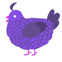(unnamed), a blurple and overcast chicken with a lace pattern