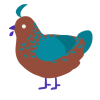 Terracotta, a russet and sea chicken with a half-lace pattern