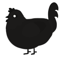 A sable chicken with a head pattern