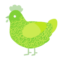 A grass and lime chicken with a double-lace pattern