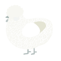 Whip Cream, a white chicken with a double-lace pattern