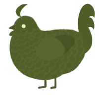 Julius, a olive chicken with a lace pattern