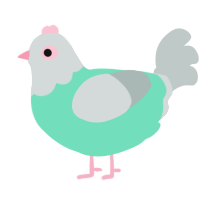 (unnamed), a mint and silver chicken with a head pattern