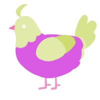 A orchid and lemon chicken with a head pattern