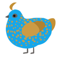 (unnamed), a sky and gold chicken with a speckle pattern