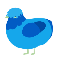 (unnamed), a sky and ultramarine chicken with a head pattern