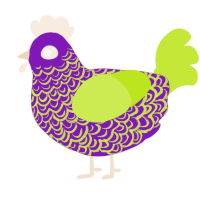 (unnamed), a violet and lime chicken with a double-lace pattern