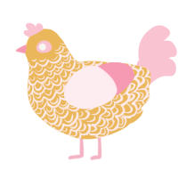 1, a honey and rose chicken with a double-lace pattern