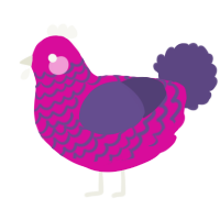 (unnamed), a fuchsia and overcast chicken with a lace pattern