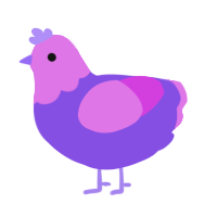 (unnamed), a blurple and orchid chicken with a head pattern