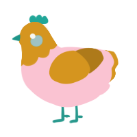 (unnamed), a rose and ochre chicken with a head pattern