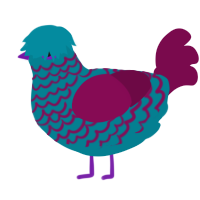 A sea and wine chicken with a lace pattern