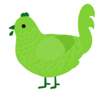grass, a grass chicken with a lace pattern