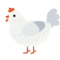 the gull, a white and mist chicken with a lace pattern