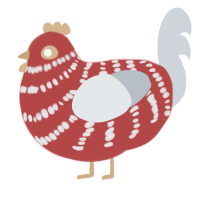 (unnamed), a red and mist chicken with a bar pattern