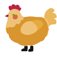 Applejack, a orange and honey chicken with a head pattern