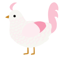 Beautiful Pink, a white and rose chicken with a lace pattern