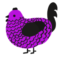 (unnamed), a amethyst and sable chicken with a lace pattern