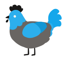 (unnamed), a grey and sky chicken with a head pattern