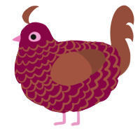 (unnamed), a maroon and russet chicken with a lace pattern
