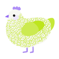 Limoncello, a white and lime chicken with a double-lace pattern