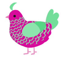 Funk, a fuchsia and spring chicken with a lace pattern