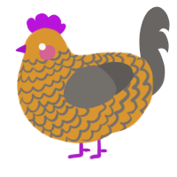 Agrizoophobia, a orange and grey chicken with a lace pattern